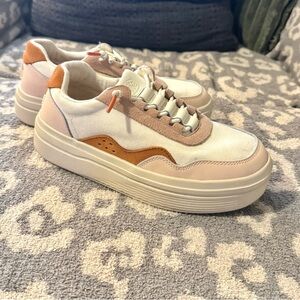 Hey Dude Women's Sneakers in White and Tan